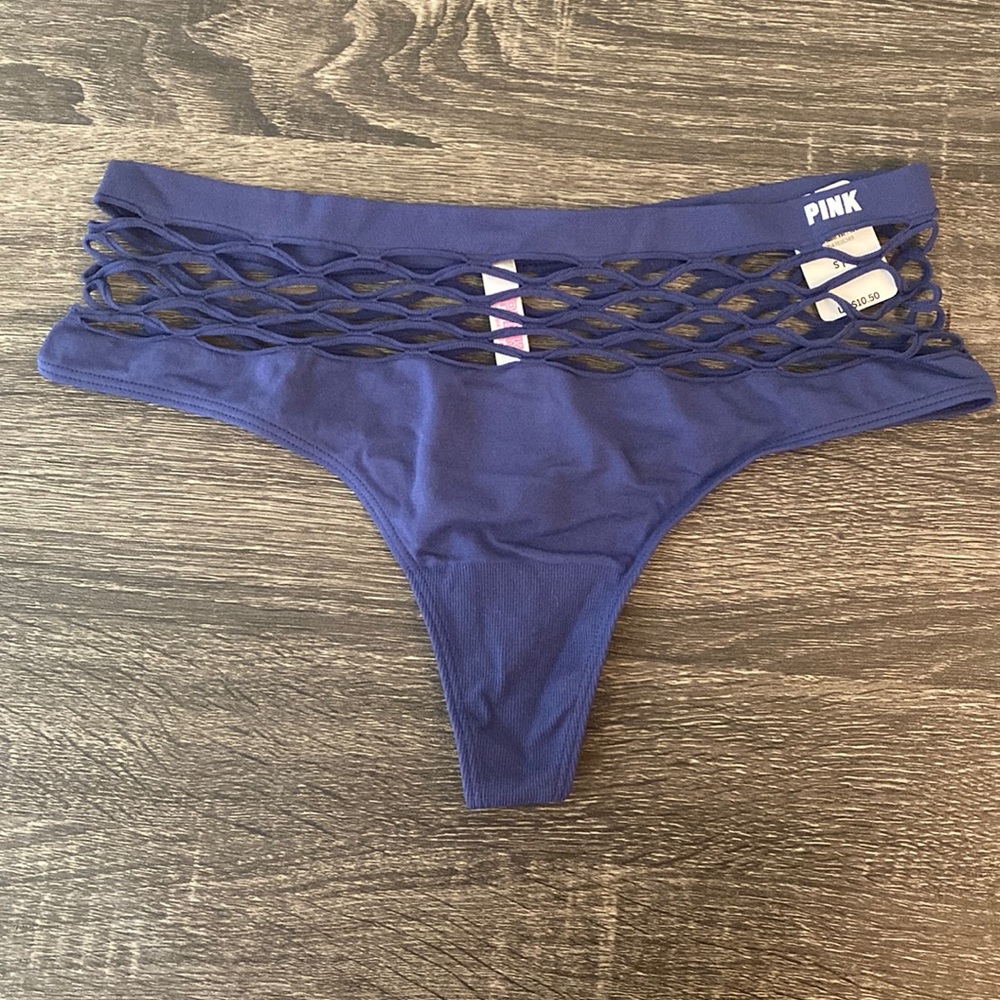 PINK fishnet thong panty
